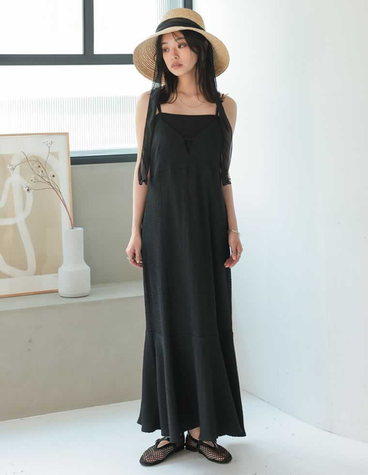 カットジャガードキャミワンピース - ワンピース通販 | 人気レディース