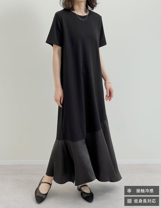 【TIME SALE 20%OFF】[接触冷感][低身長サイズ有]冷感マシュマロカットソー切り替えワンピース ワンピース 人気レディースファッション通販 リエディ