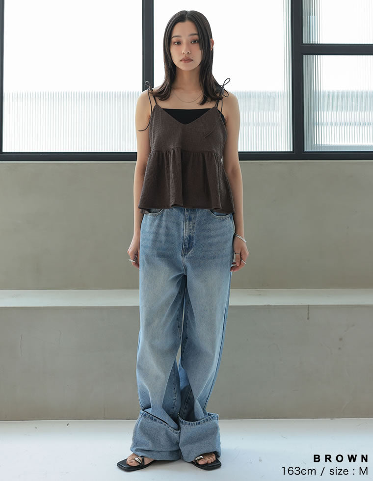 カットジャガードリボンペプラムビスチェ - トップス通販 | 人気