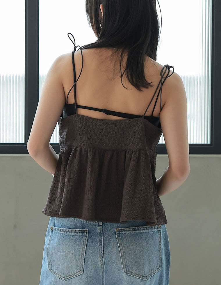 カットジャガードリボンペプラムビスチェ - トップス通販 | 人気