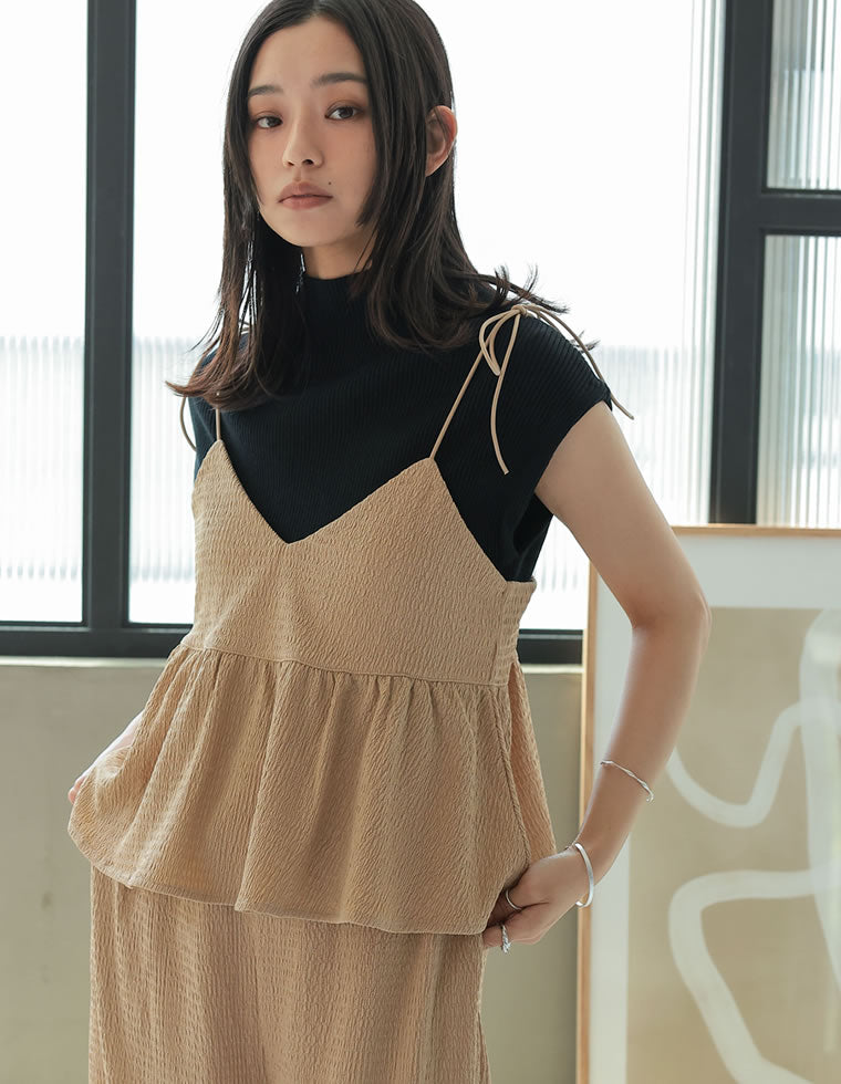 カットジャガードリボンペプラムビスチェ - トップス通販 | 人気