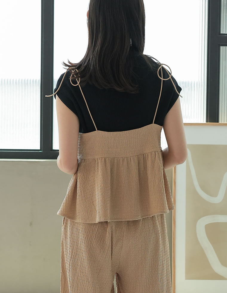 カットジャガードリボンペプラムビスチェ - トップス通販 | 人気