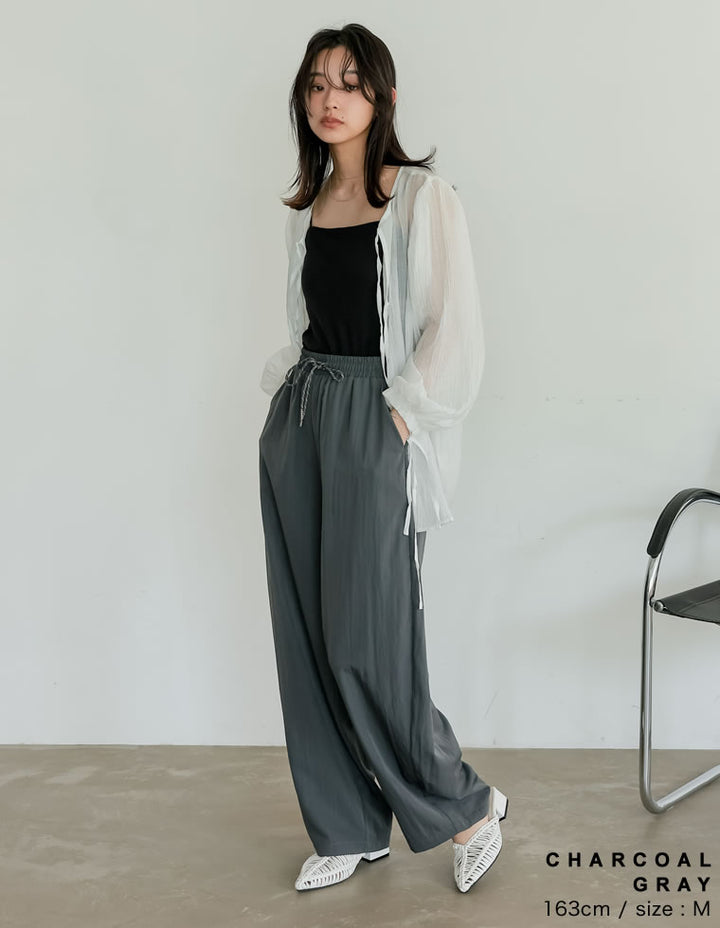 【TIME SALE 10%OFF ¥5,498⇒¥4,948】[2025 SUMMER COLLECTION][RAIN SHIELD][撥水加工][セットアップ対応][低身長サイズ有]ウエストドロストパラコードバレルレッグパンツ パンツ 人気レディースファッション通販 リエディ