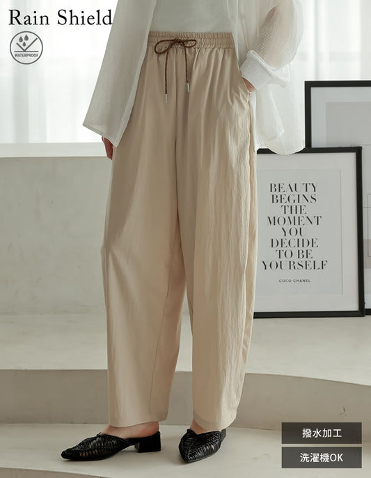 【TIME SALE 10%OFF ¥5,498⇒¥4,948】[2025 SUMMER COLLECTION][RAIN SHIELD][撥水加工][セットアップ対応][低身長サイズ有]ウエストドロストパラコードバレルレッグパンツ パンツ 人気レディースファッション通販 リエディ