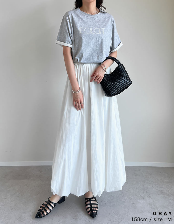 【TIME SALE 25%OFF ¥3,498⇒¥2,623】[2025 SUMMER COLLECTION][接触冷感]配色スリーブ半袖ロゴTシャツ[mb] トップス 人気レディースファッション通販 リエディ