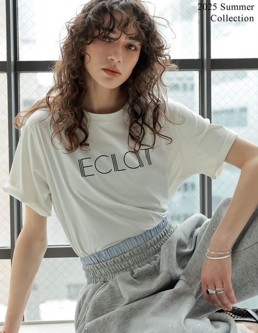 《今だけ！2BUY15%OFFクーポン対象》[2025 SUMMER PRE ORDER][接触冷感]配色スリーブ半袖ロゴTシャツ[mb]