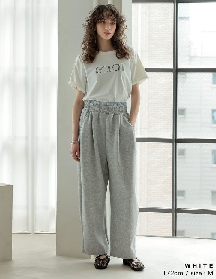【TIME SALE 25%OFF ¥3,498⇒¥2,623】[2025 SUMMER COLLECTION][接触冷感]配色スリーブ半袖ロゴTシャツ[mb] トップス 人気レディースファッション通販 リエディ