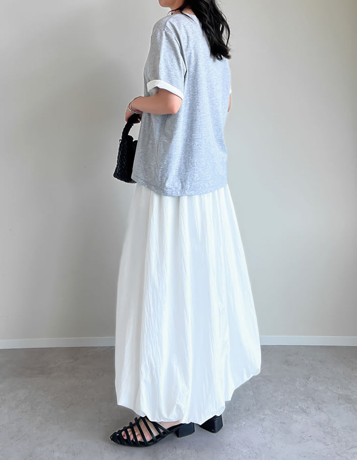 【TIME SALE 25%OFF ¥3,498⇒¥2,623】[2025 SUMMER COLLECTION][接触冷感]配色スリーブ半袖ロゴTシャツ[mb] トップス 人気レディースファッション通販 リエディ