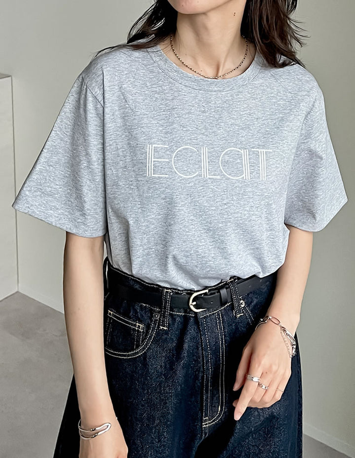 【TIME SALE 25%OFF ¥3,498⇒¥2,623】[2025 SUMMER COLLECTION][接触冷感]配色スリーブ半袖ロゴTシャツ[mb] トップス 人気レディースファッション通販 リエディ