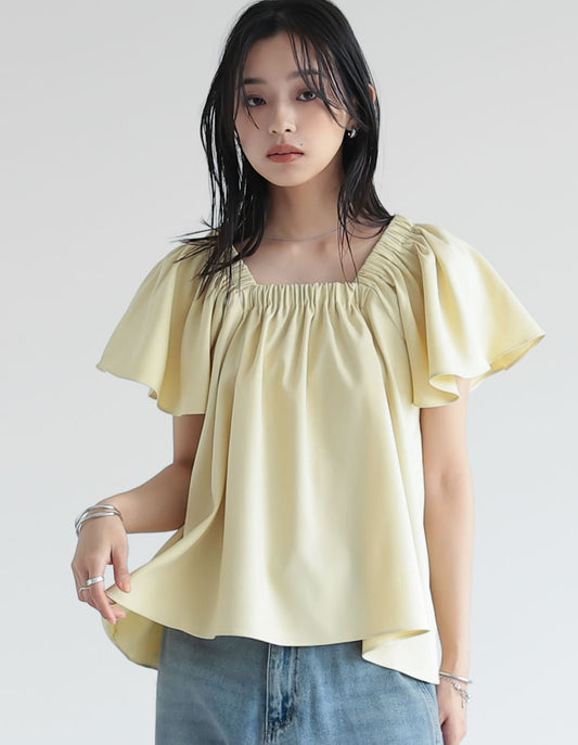【TIME SALE 10%OFF ¥3,747⇒¥3,372】[二の腕カバー]リネンライク2WAYブラウス[mb] トップス 人気レディースファッション通販 リエディ