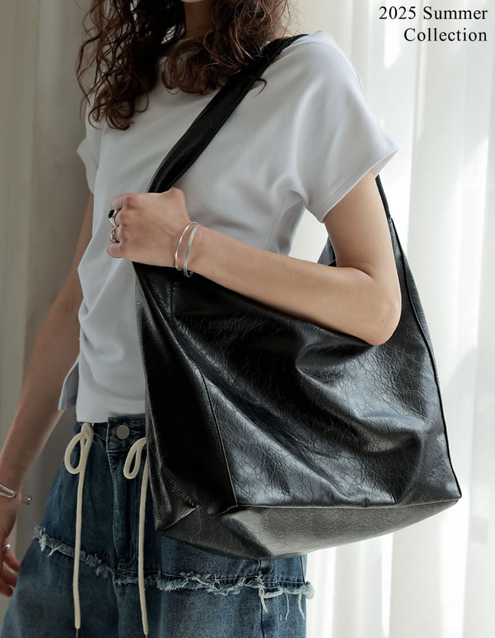 [2025 SUMMER COLLECTION]フェイクレザースクエアワンショルダーバッグ バッグ 人気レディースファッション通販 リエディ