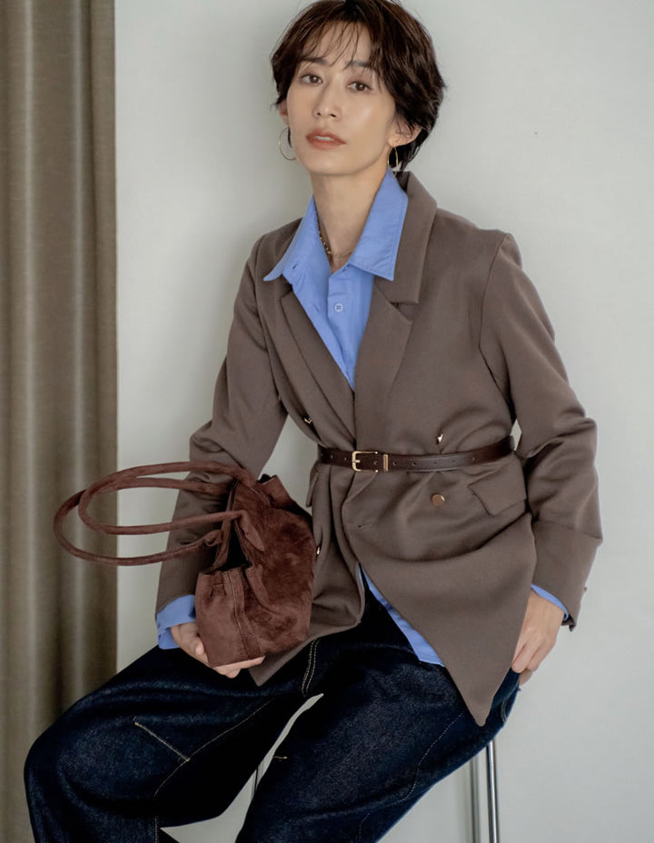 ≪20日11:59まで！期間限定ポイント10%UP対象≫[2025AW COLLECTION][2点セット]ブロードオーバーサイズビスチェ付きシャツ[mb] トップス 人気レディースファッション通販 リエディ