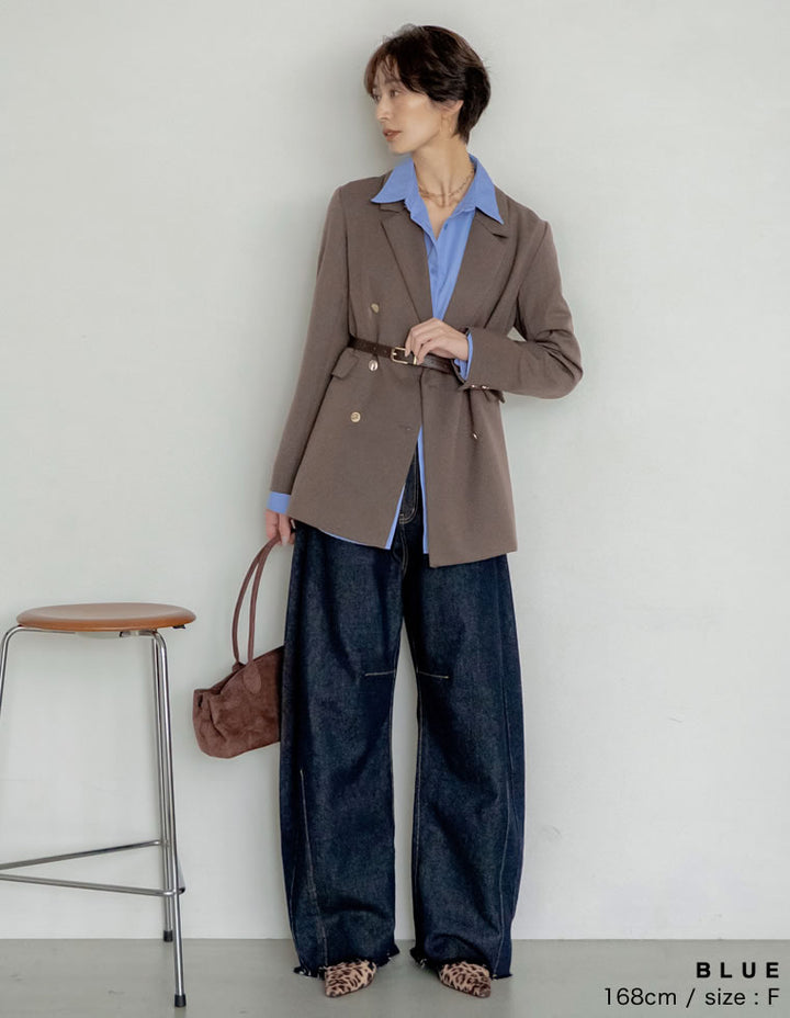 ≪20日11:59まで！期間限定ポイント10%UP対象≫[2025AW COLLECTION][2点セット]ブロードオーバーサイズビスチェ付きシャツ[mb] トップス 人気レディースファッション通販 リエディ