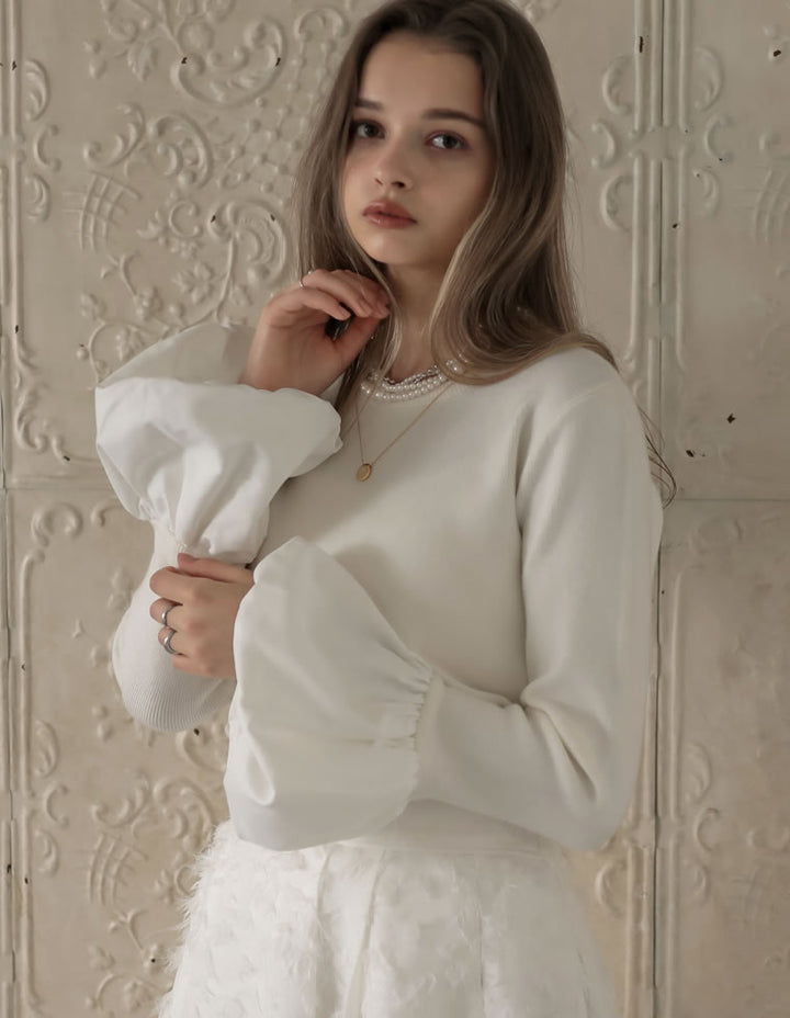 [MEISM by Re:EDIT][2025AW PRE ORDER]バルーンスリーブクルーネックニットトップス トップス 人気レディースファッション通販 リエディ
