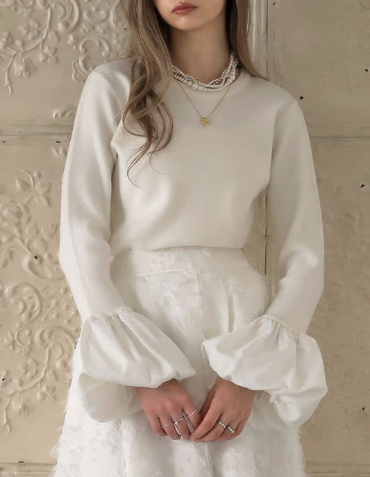 [MEISM by Re:EDIT][2025AW PRE ORDER]バルーンスリーブクルーネックニットトップス トップス 人気レディースファッション通販 リエディ