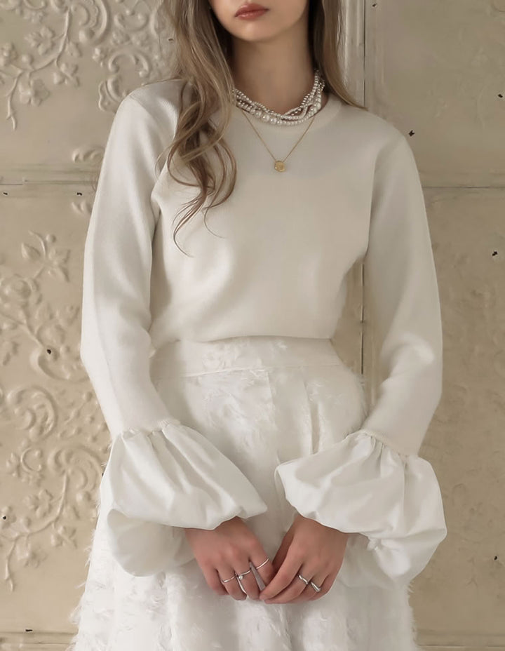 [MEISM by Re:EDIT][2025AW PRE ORDER]バルーンスリーブクルーネックニットトップス トップス 人気レディースファッション通販 リエディ