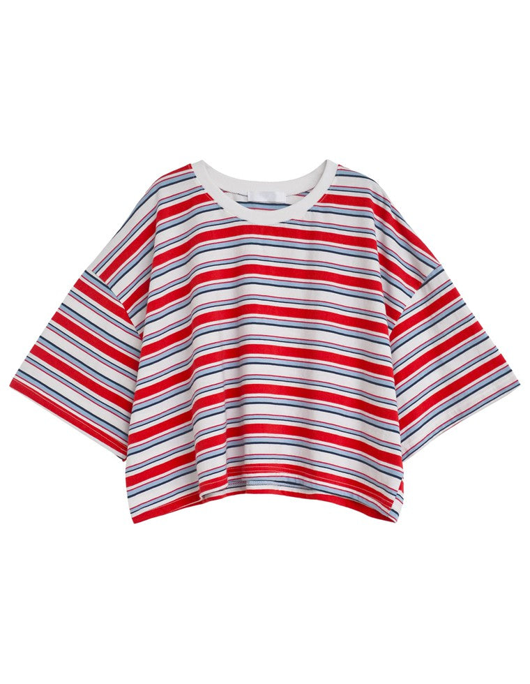 綿天竺マルチボーダーTシャツ - トップス通販 | 人気レディース