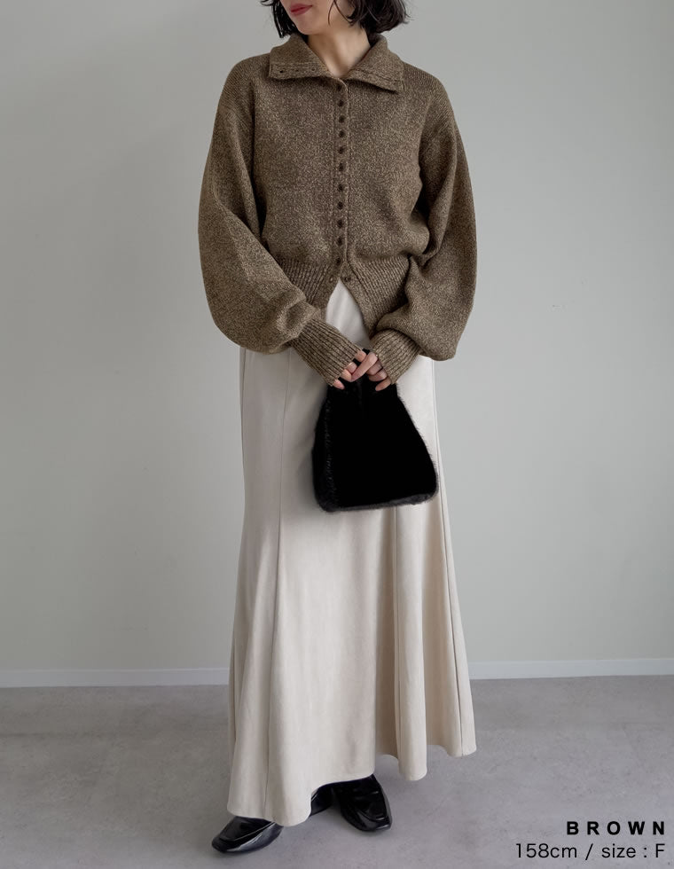 Stone  ブラック ハイネックカーディガン カーディガンハイネックセーター / Cardigan High Neck Sweater
