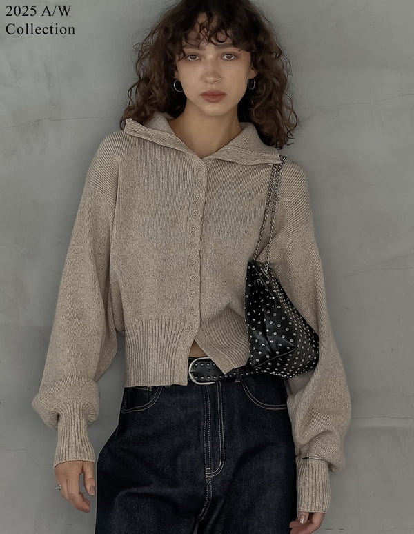 [2025AW COLLECTION]ミックスニットハイネックカーディガン
