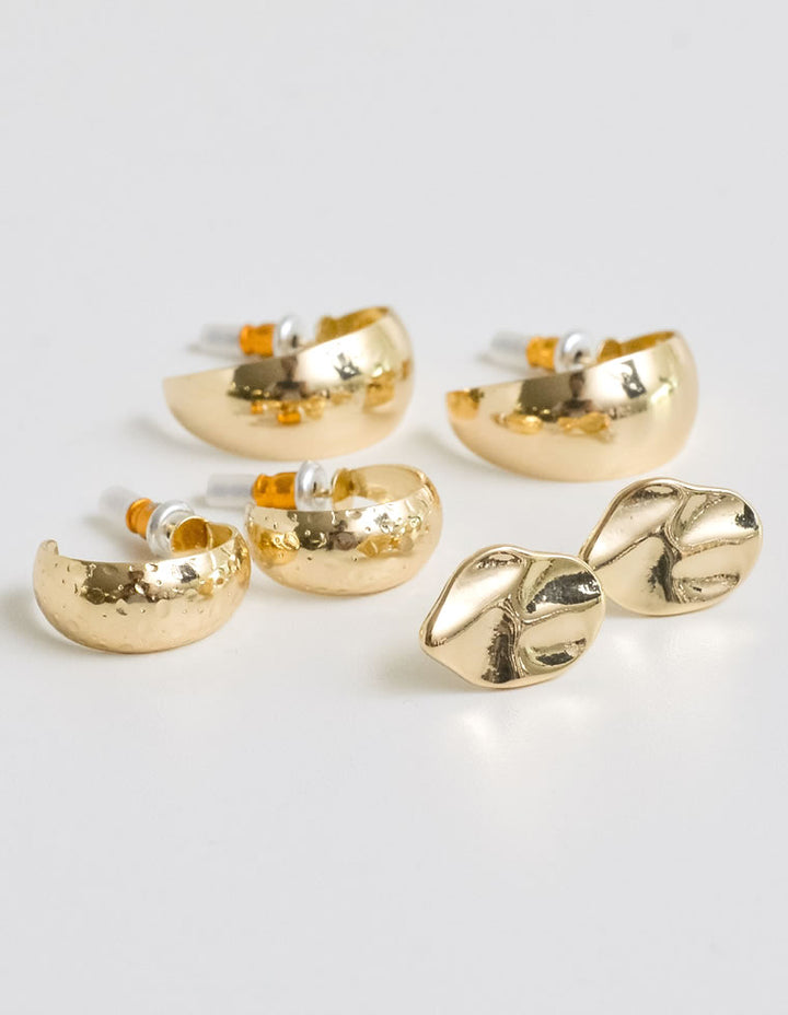 [3点セット]ドロップフープピアスSET[返品交換不可][mb] アクセサリー 人気レディースファッション通販 リエディ