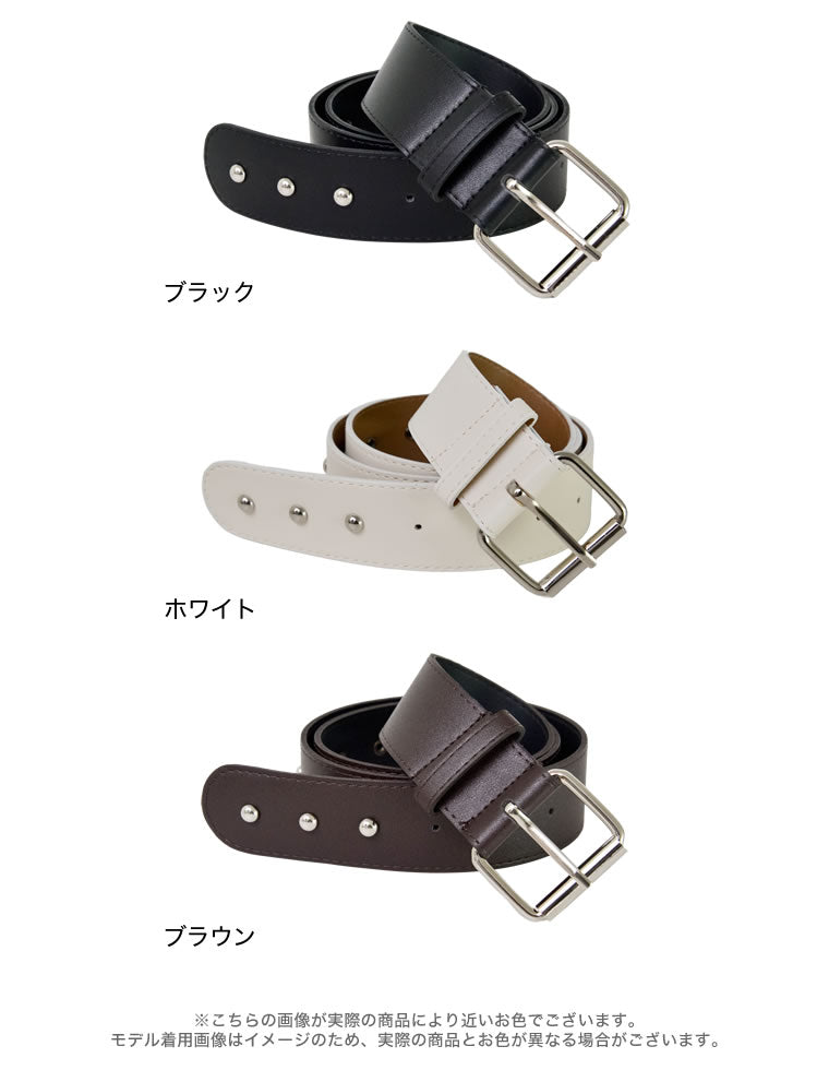 フェイクレザースタッズ付きベルト - ファッション雑貨通販 | 人気