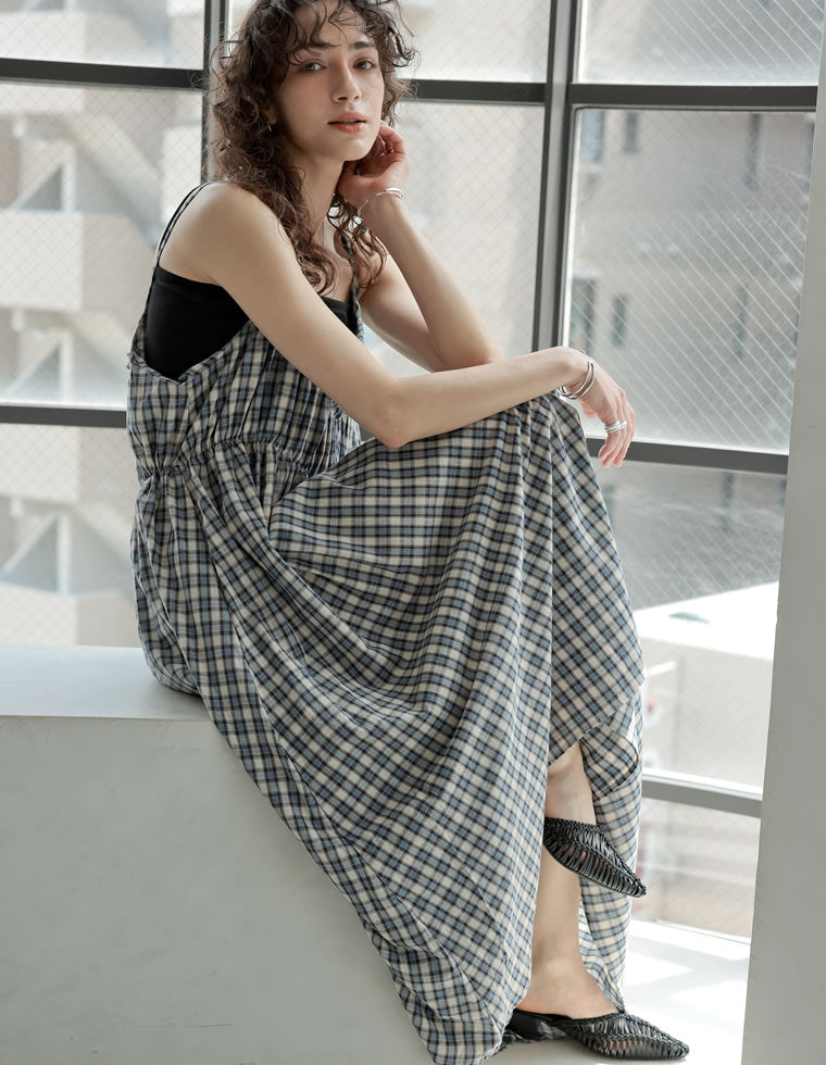 シャーリングアシメ切替キャミワンピース - ワンピース通販 | 人気