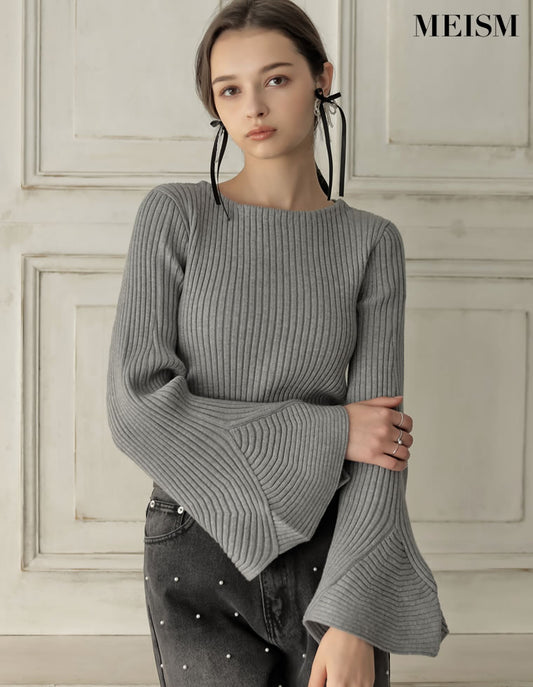 [MEISM by Re:EDIT][2025AW PRE ORDER]フィッシュスリーブリブニットトップス