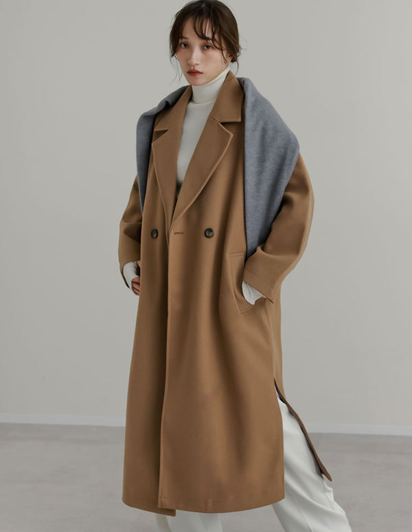 サイドスリットロングチェスターコート