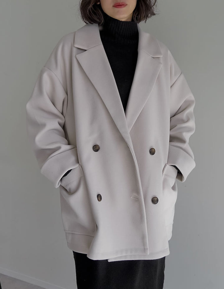 [2025 WINTER COLLECTION]フェイクウールルーズシルエットダブルテーラードジャケット ジャケット/アウター 人気レディースファッション通販 リエディ