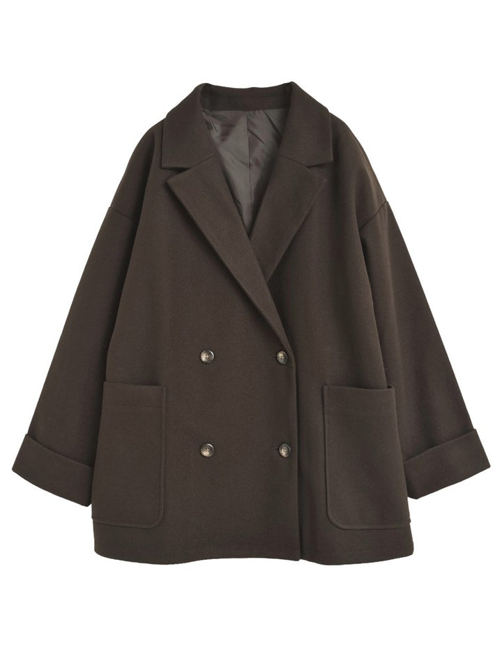 [2025 WINTER COLLECTION]フェイクウールルーズシルエットダブルテーラードジャケット ジャケット/アウター 人気レディースファッション通販 リエディ