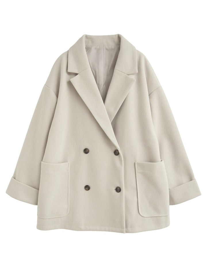 [2025 WINTER COLLECTION]フェイクウールルーズシルエットダブルテーラードジャケット ジャケット/アウター 人気レディースファッション通販 リエディ