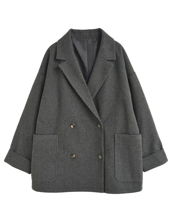 [2025 WINTER COLLECTION]フェイクウールルーズシルエットダブルテーラードジャケット ジャケット/アウター 人気レディースファッション通販 リエディ