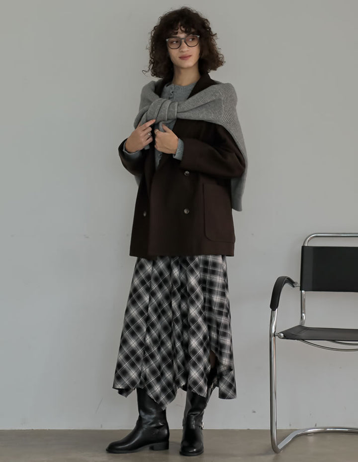 [2025 WINTER COLLECTION]フェイクウールルーズシルエットダブルテーラードジャケット ジャケット/アウター 人気レディースファッション通販 リエディ