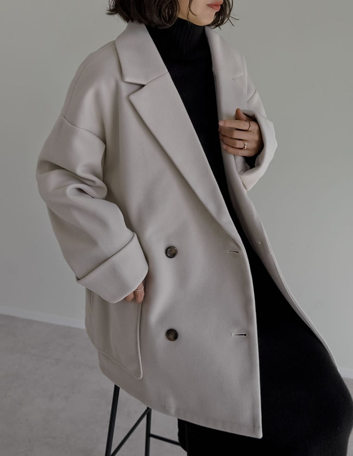 [2025 WINTER COLLECTION]フェイクウールルーズシルエットダブルテーラードジャケット ジャケット/アウター 人気レディースファッション通販 リエディ