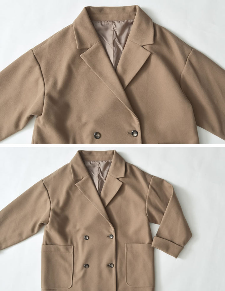 [2025 WINTER COLLECTION]フェイクウールルーズシルエットダブルテーラードジャケット ジャケット/アウター 人気レディースファッション通販 リエディ