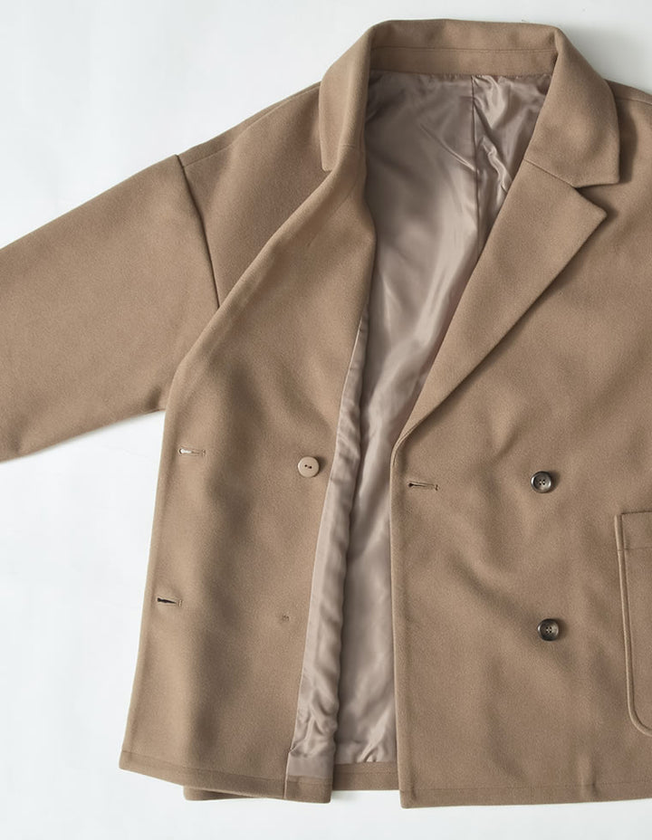 [2025 WINTER COLLECTION]フェイクウールルーズシルエットダブルテーラードジャケット ジャケット/アウター 人気レディースファッション通販 リエディ