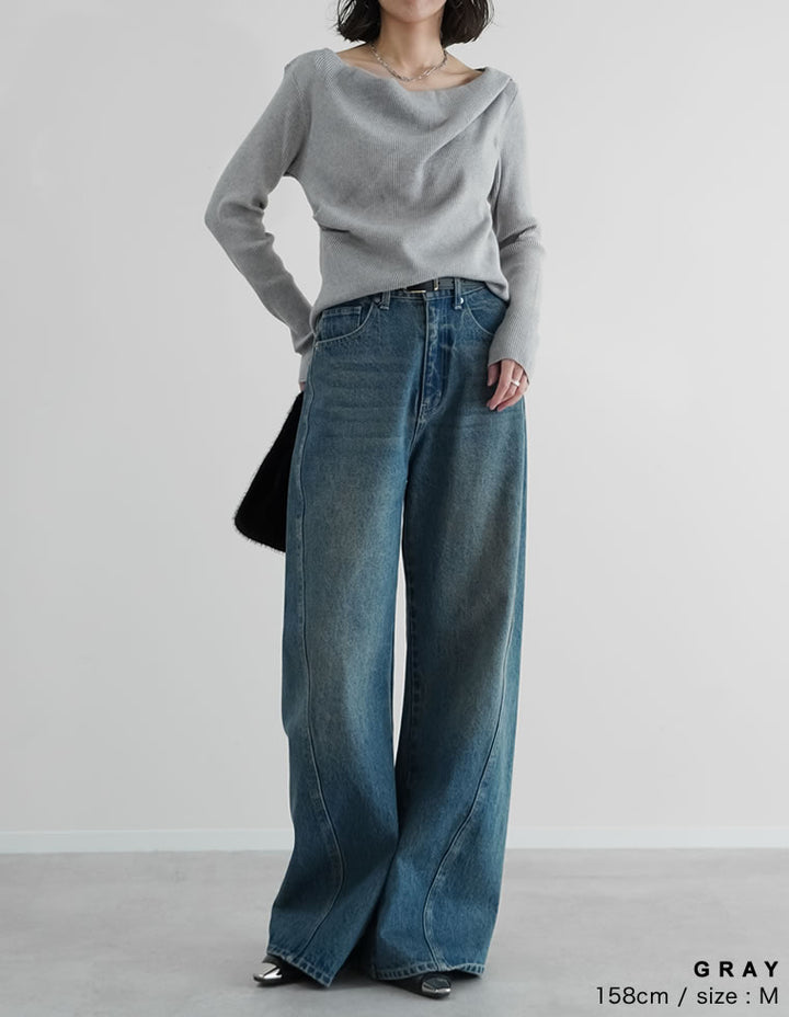 [2025AW COLLECTION]2WAYオフショルリブニットトップス トップス 人気レディースファッション通販 リエディ