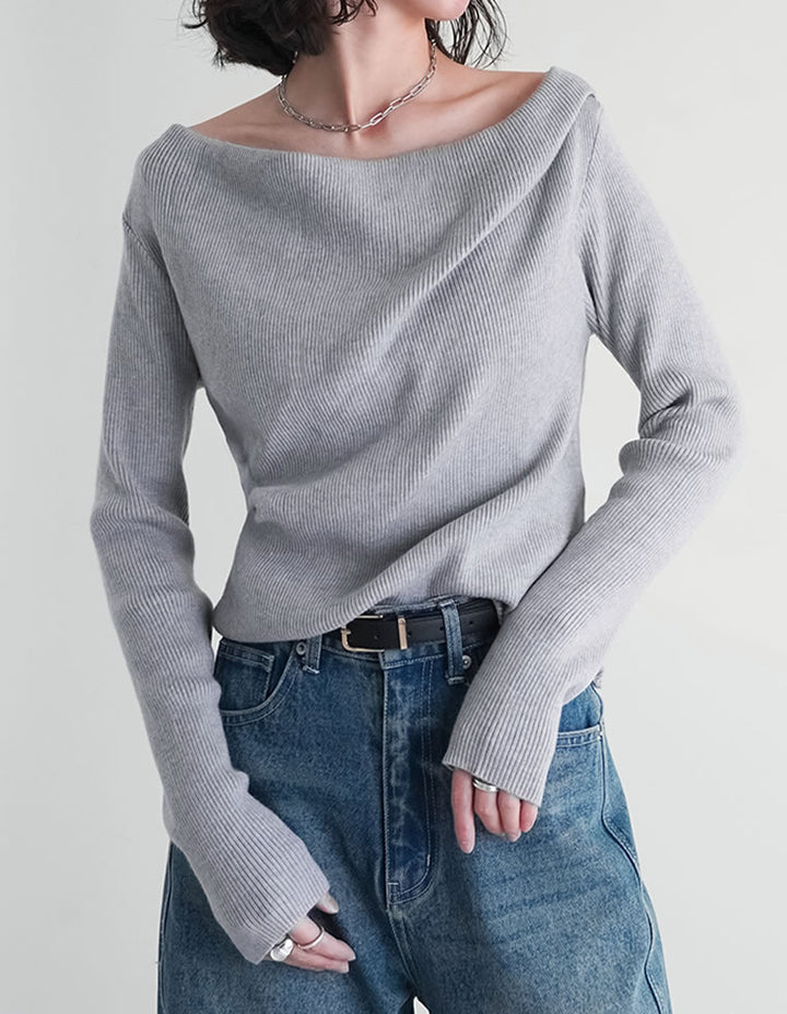 [2025AW COLLECTION]2WAYオフショルリブニットトップス トップス 人気レディースファッション通販 リエディ