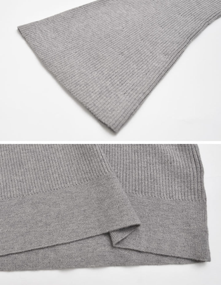 【クーポンで20%OFF￥3,747⇒￥2,997】〖クーポンコード：SH_20_2511〗ビッグカラーフレアスリーブ配色or無地リブニットプルオーバー