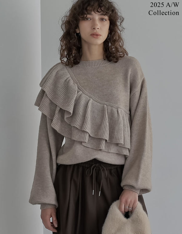 [2025AW COLLECTION]アシメフリルニットプルオーバー