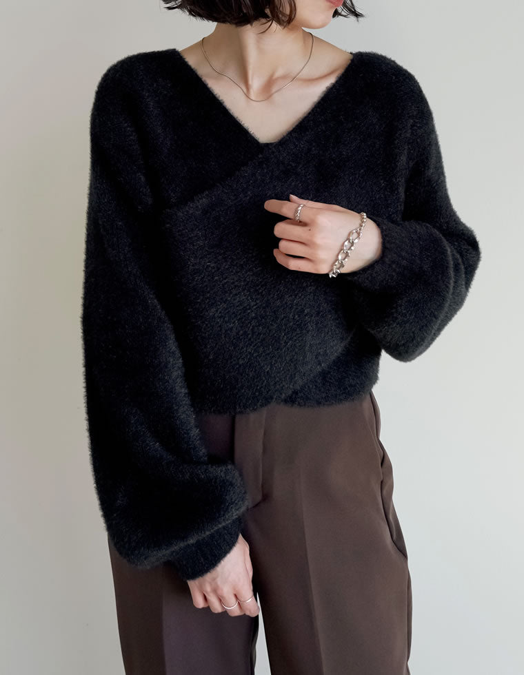 シャギーカシュクールニットプルオーバー - トップス通販 | 人気