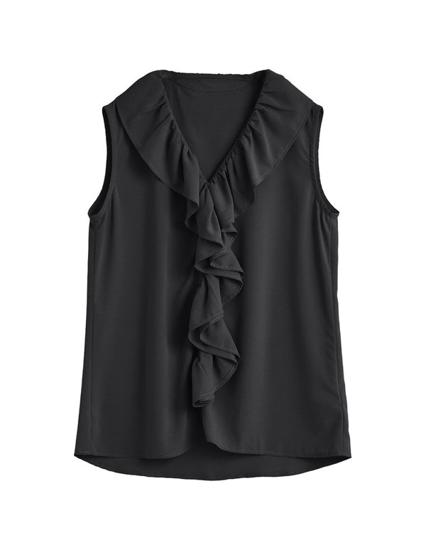 【TIME SALE 20%OFF ¥3,979⇒¥3,183】フリルカラーノースリーブブラウス[mb] トップス 人気レディースファッション通販 リエディ