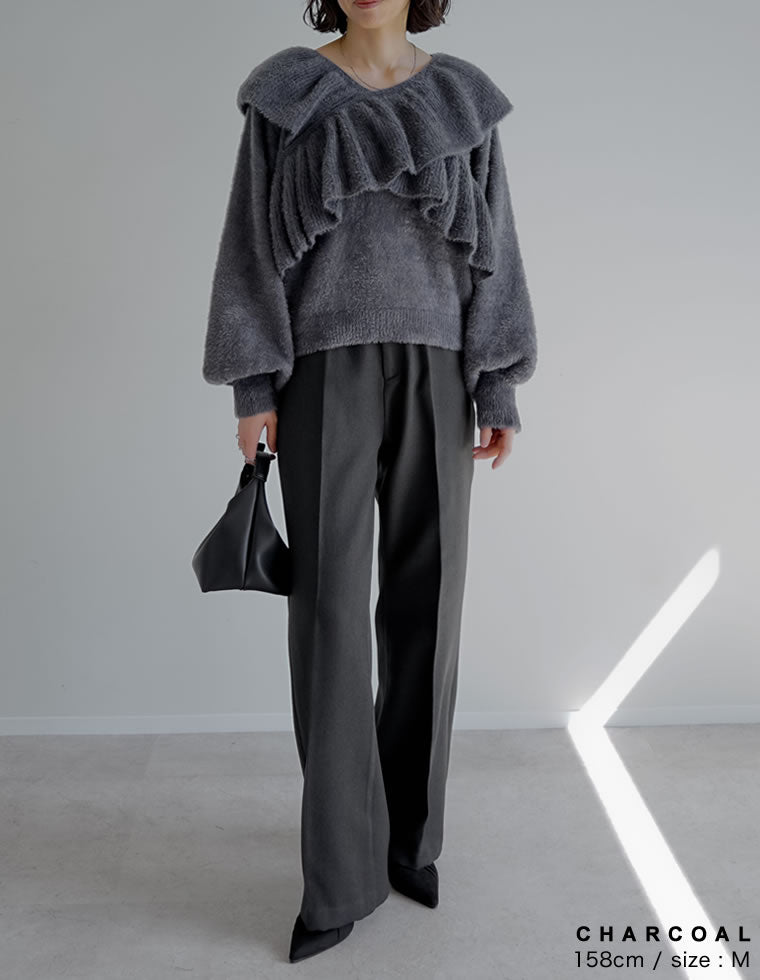 クロスフリルニットプルオーバー - トップス通販 | 人気レディース