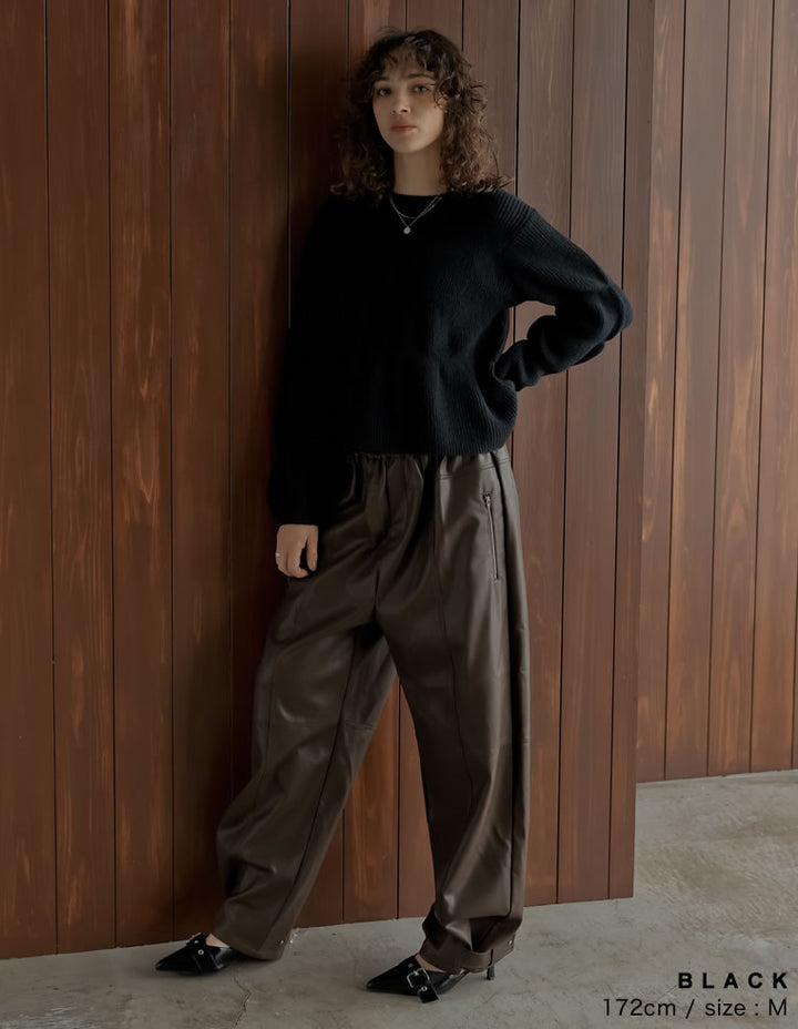 【クーポンで20%OFF ¥4,998⇒¥3,998 】〖クーポンコード：SH_20_2510〗[2025AW COLLECTION]片畔編みギャザーニットトップス