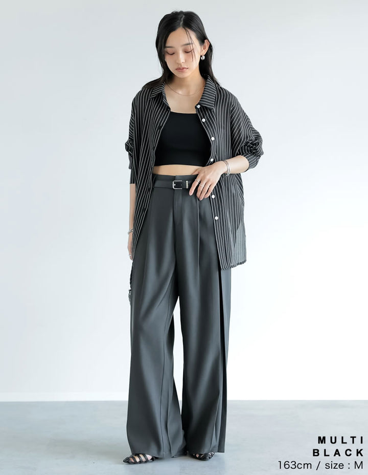 TIME SALE 10%OFF ¥4,998⇒¥4,498】[2025 SUMMER COLLECTION][新色追加]ストライプシアーシャツ[mb] トップス 人気レディースファッション通販 リエディ