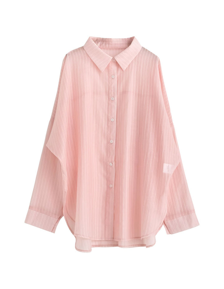 【TIME SALE 10%OFF ¥4,998⇒¥4,498】[2025 SUMMER COLLECTION][新色追加]ストライプシアーシャツ[mb] トップス 人気レディースファッション通販 リエディ
