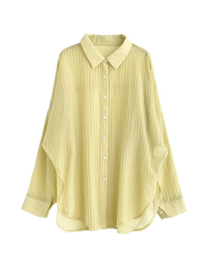 【TIME SALE 10%OFF ¥4,998⇒¥4,498】[2025 SUMMER COLLECTION][新色追加]ストライプシアーシャツ[mb] トップス 人気レディースファッション通販 リエディ
