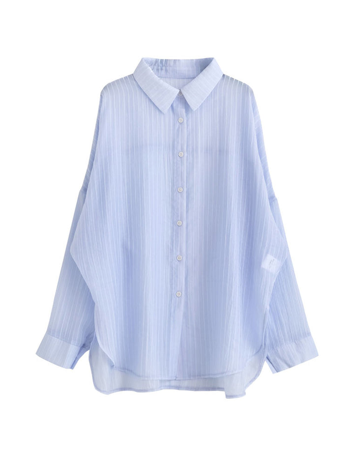 【TIME SALE 10%OFF ¥4,998⇒¥4,498】[2025 SUMMER COLLECTION][新色追加]ストライプシアーシャツ[mb] トップス 人気レディースファッション通販 リエディ