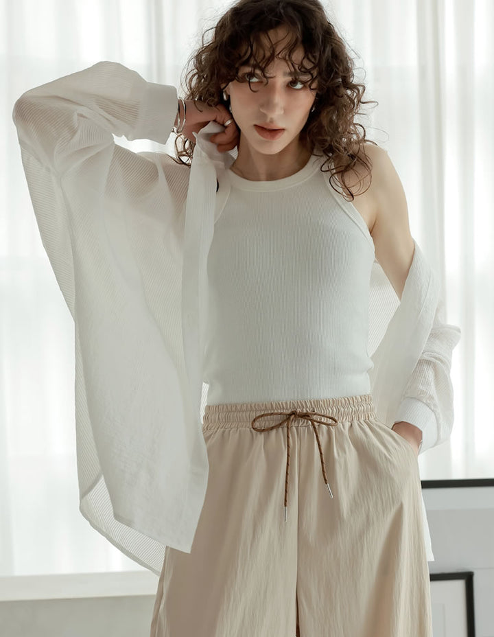 TIME SALE 10%OFF ¥4,998⇒¥4,498】[2025 SUMMER COLLECTION][新色追加]ストライプシアーシャツ[mb] トップス 人気レディースファッション通販 リエディ