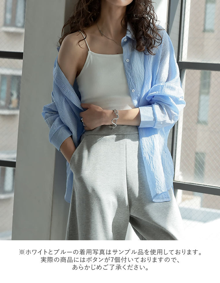 TIME SALE 10%OFF ¥4,998⇒¥4,498】[2025 SUMMER COLLECTION][新色追加]ストライプシアーシャツ[mb] トップス 人気レディースファッション通販 リエディ